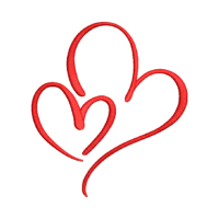 Two Red Lovers Hearts